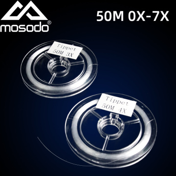 Mosodo 50M Tippet Leader Line 0X-7X 3-12LB Strong Pull 100% Pure Fluorocarbon Fly Fishing Nylon Tippet Leader Line