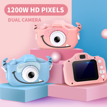 Children Kids Camera for New HD 1080P Dual Digital Camera With Cartoon Case Baby Kids Camera Children Birthday Christmas Gifts