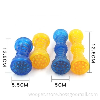 Factory Wholesale TPR Pet Products Squeaky Interactive Chew Barbell Dog Toy