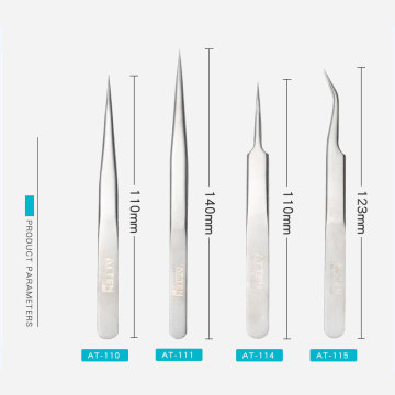 ATTEN Stainless Steel Tweezers Round Pointed Elbow head for Precision mobile phone computer repair tool accessories