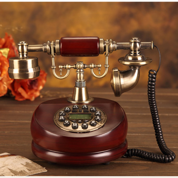 Antique Corded Telephone, Resin Fixed Digital Retro Phone Button Dial Vintage Decorative Telephones Landline for Home Office