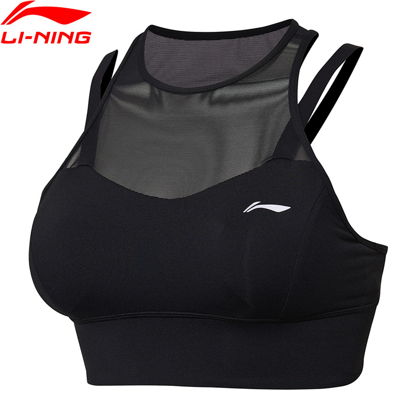(Break Code)Li-Ning Women Sports Bras 78%Nylon 22%Spandex Medium Support Fitness Tight Fit LiNing Sport Bra AUBN046 NXX188