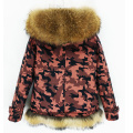 New Women's Real Fur Parka Natural Raccoon Fur Collar Cuff Winter Thick Warm Real Fur Down Coat Hooded Bomber Jacket S7901