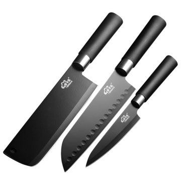 4Cr14mov Stainless Steel Kitchen Knife Sets Non-Stick Kitchen Chef Knives Set Nakiri Santoku Paring Knife 3 Pcs Set Cooking Tool