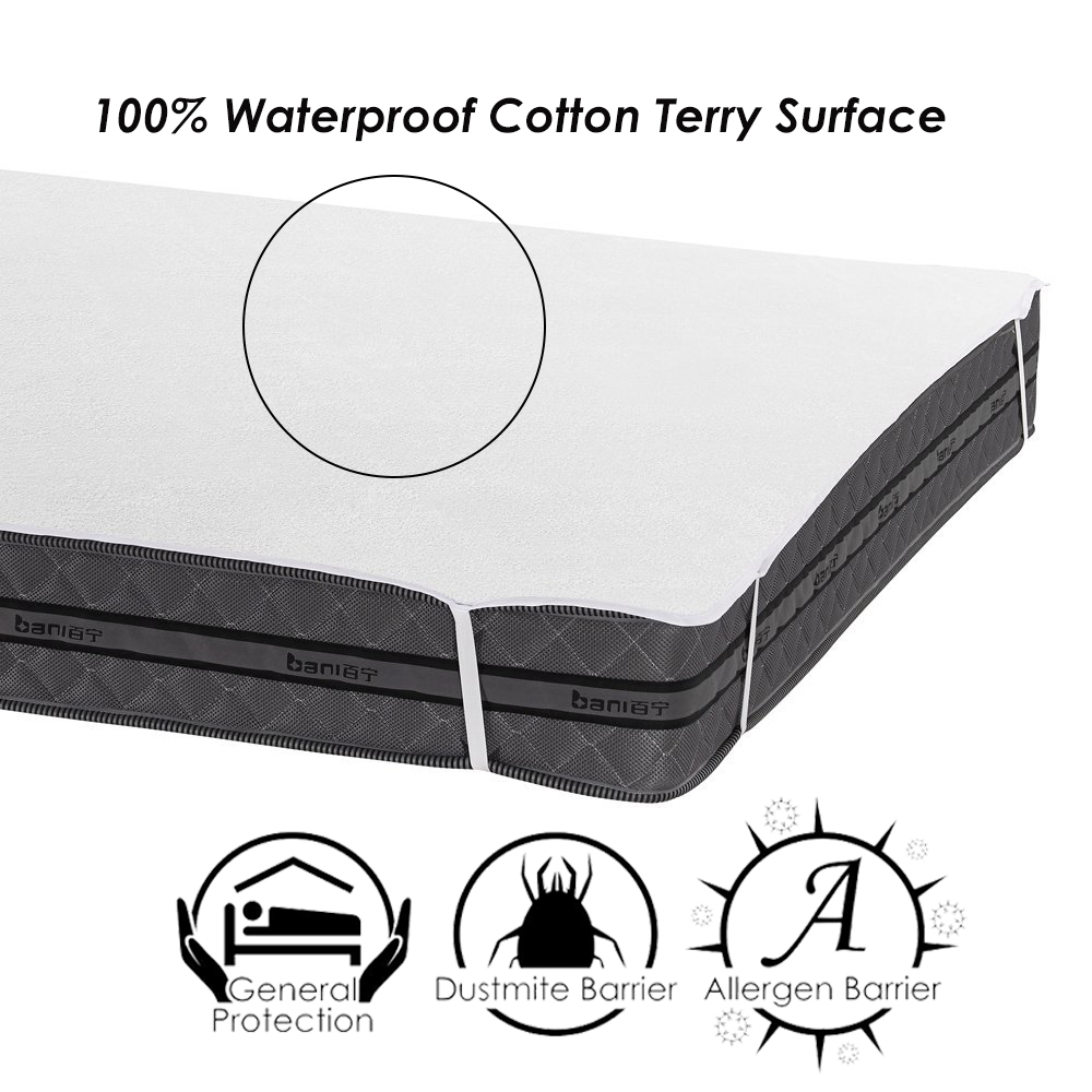 Turetrip Cotton Terry Waterproof Bed Sheet Fit For Mattress Pad Cover With Elastic Band Bed Protector Hospital Sheet Anti Mites