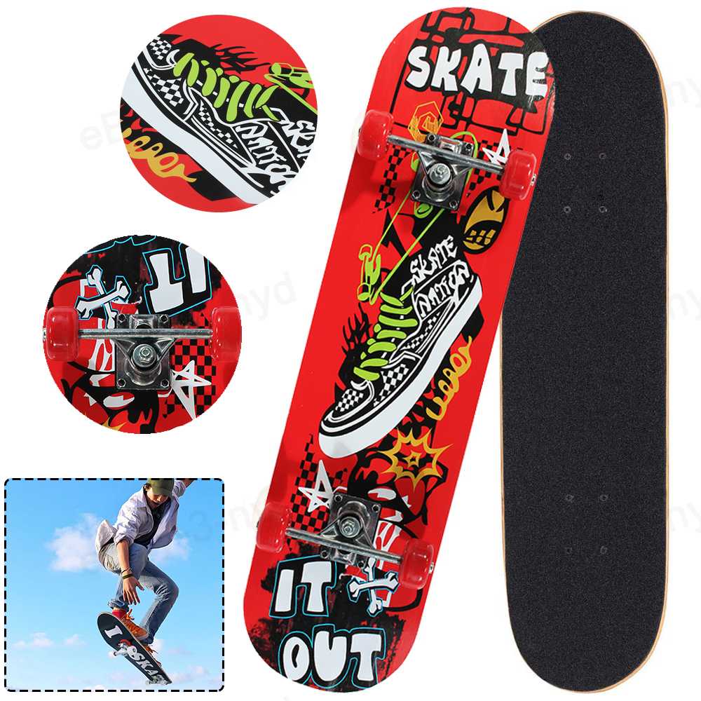 31.5inx7.8in Four-wheel Fishboard Street Outdoor Sports Long Board Retro Skateboard Adult Teenager Skate Board For Girl Boy