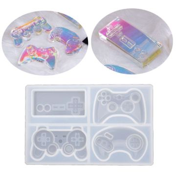 4-Styles Game Consoles Handle Pendant Silicone Resin Mold Game Controller Cake Fondant Mold Jewelry Baking Making Tools