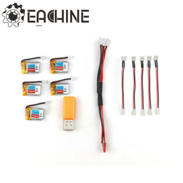 5PCS Eachine E010 3.7V 150mAh Battery USB Charger Set RC Quadcopter Spare Parts