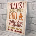 Meijiafei Dad's BBQ Barbeque Hanging Shed SummerHouse Sign Garden Plaque Birthday Sign For Him 8.3"x 11.7"