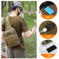 USB Camping Bag Tactical Chest Sling Backpack Military Army Shoulder Fishing Hiking Bags Travel Outdoor Bag Hunting Bags XA179A