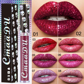 8Colors Liquid Lipstick Waterproof Nude Matte Lipstick Velvet Glossy Lips Gloss Lipstick Lip Balm Sexy Red Diamond Shining
