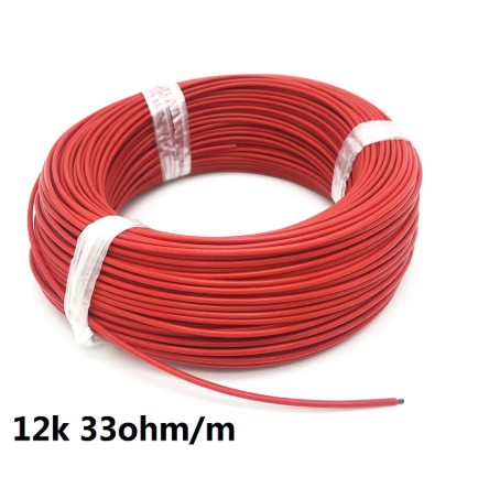 100m 12k 33ohm silicone rubber carbon fiber heating cable 5V-220V floor heating high quality infrared heating wire