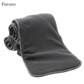 1 PC Bamboo charcoal Adult diapers 4 Layer Microfiber Inserts Cloth Nappies Urine Collector for Adult Diappers Insert 18*47cm D5