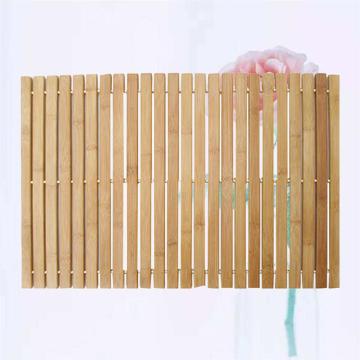 1 Pc Wooden Stripe Bath Mat Bath Shower Pad Non-Slip Mats Antiskid Mat for Home Bathroom Use (Wood Color)