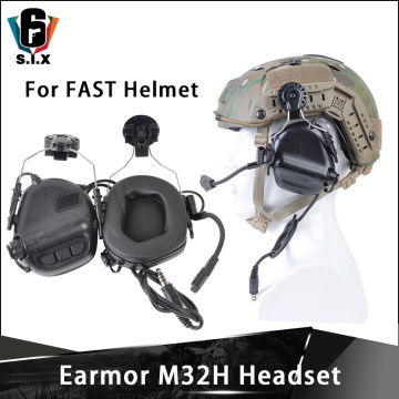 OPSMEN Earmor Softair Tactical M32H MOD3 Noise Canceling Headphones For FAST Helmet ARC Helmet Rail Softair Earphones Shooting