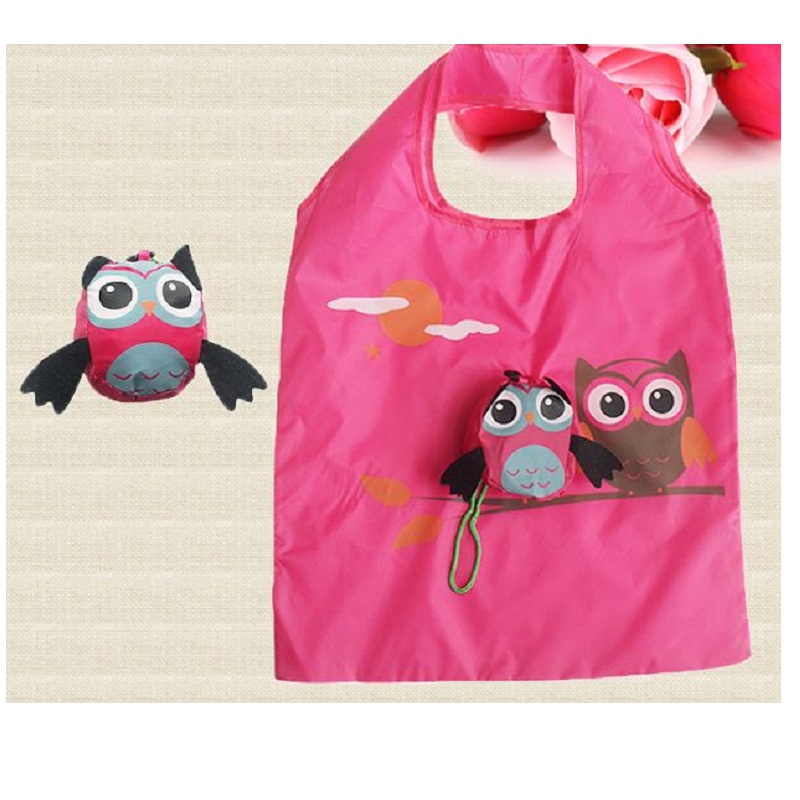 Cartoon owl friendly Shopping bag 4 colors Eco these reusable folding handle bag gift promotion bags 200pcs DHL free shipping