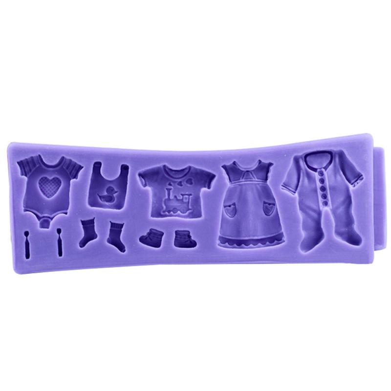 Silicone Mold 3D Baby Clothes DIY Kitchen Fondant Cake Moulds Chocolate Candy Baking Mold Wedding Cake Decorating Tools