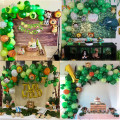 109pcs Palm Leaf Animal Balloons Garland Arch Kit Jungle Safari Party Supplies Favors Kids Birthday Party Baby Shower Boy Decor