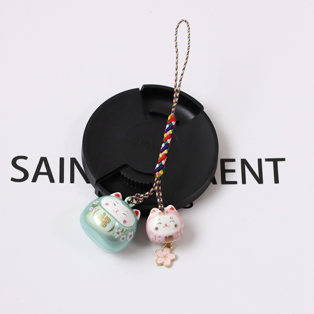 Japanese Lucky Cat Smart Phone Strap Lanyards for IPhone/Samsung Case Strap Water Sound Bell Mobile Phone Strap Rope Phone Charm