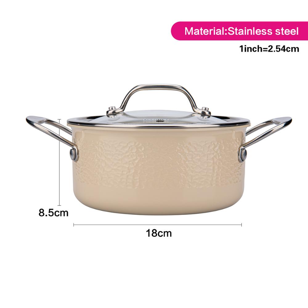 FISSMAN 18cm Casserole Induction 304 Stainless Steel Cookware With Glass Lid Soup Stock Pots