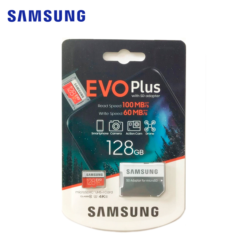 SAMSUNG Memory Card EVO Plus Micro SD 128GB 64GB 32GB Class10 MicroSD Card C10 UHS-I EVO+ 16GB 256GB Trans Flash MicroSD Card