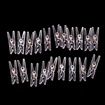 20pcs Spring Hanging Clips Clamps Plastic Clothes Pegs Plastic Mini Paper Photos Clip Clothespins