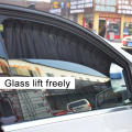 2 x Update 70S Aluminum Alloy Elastic Car Side Window Sunshade Curtains Auto Windows Sun Visor Blinds Cover - Black Beige Grey