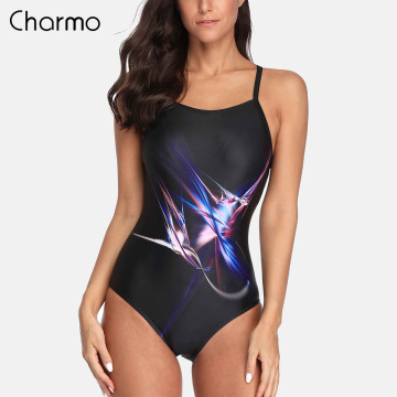 Charmo Women One-piece Sports Swimsuit Sport Swimwear Athlete Bikini Backless Beach Wear Bathing Suits