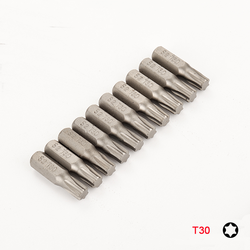 10pcs S2 Alloy Steel 25mm Long Torx Screwdriver Bits Set 1/4" Hex Shank T8 T10 T15 T20 T27 T30 T35 T40 Screw Driver Bits