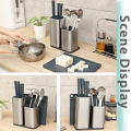 Stainless Steel For Multi Kitchen Knife Set Scissors Cooking Utensils Organizer Knives Stand Block Tool