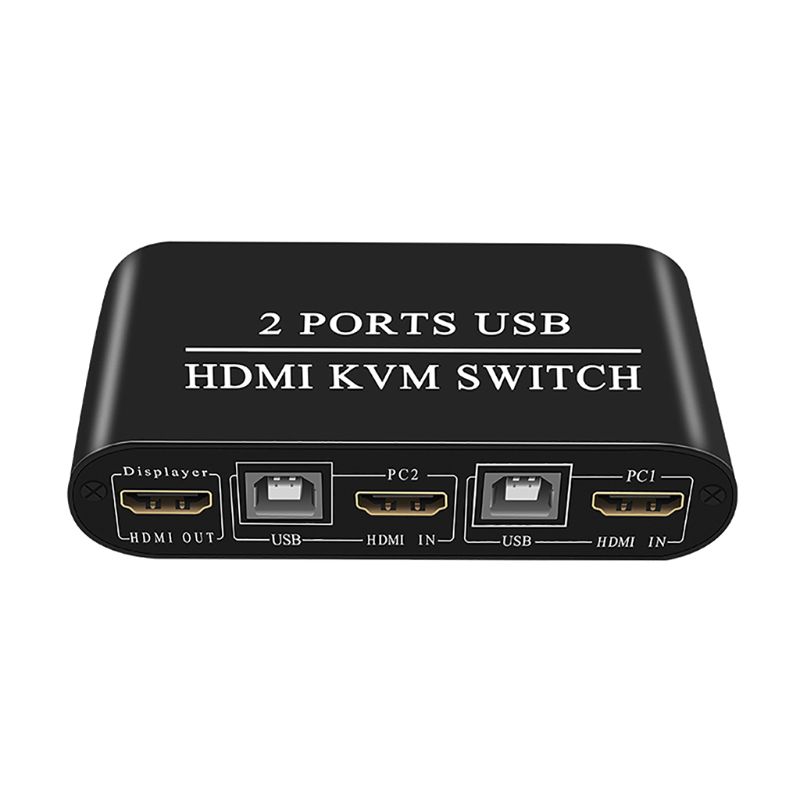 4K HD HDMI KVM Switch 2-Port USB Manual Switcher Box Keyboard Mouse Splitter
