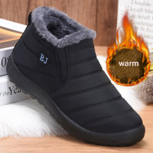 Winter Men Ankle Boots Plus Fur Snow Work Shoes Couple Man Platform Suede Water Proof Boots Men's Winter Sneakers Snow Boots