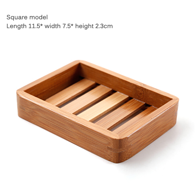 Natural Bamboo Soap Dish Wooden Soap Tray Holder Storage Soap Rack Plate Box Container For Bath Shower Plate Bathroom