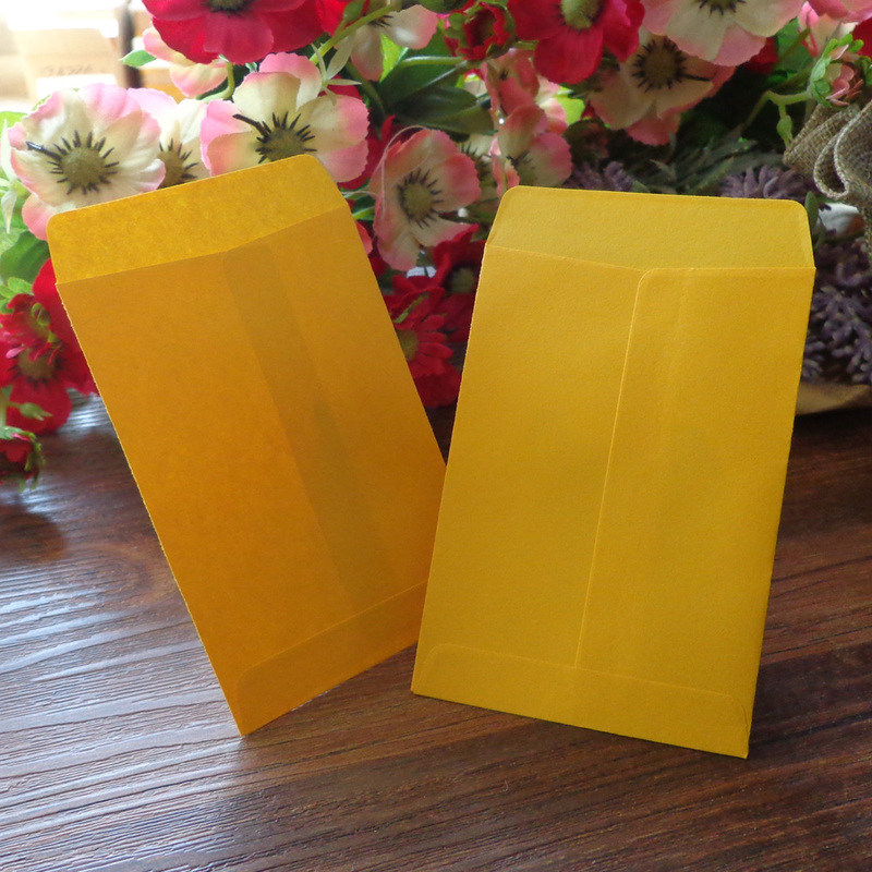 20pcs Yellow Retro Blank Paper Envelopes Invitation Envelope Gift Card Stationery for Party Favor Paper Bag 7x10cm+1.5cm