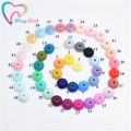 20 PCS 12MM Silicone Lentil Beads BPA Free Food Grade Abacus Beads For Pacifier Chain Making Baby Teething Teether Toys