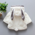 Winter Baby Girl Clothes Cute Plush Rabbit Ear Princess Baby Coat Fleece Warm Kids Jacket Snowsuit Infant Hooded Outerwear Cloak