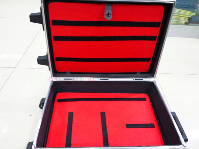 365*465*180mm Aluminum trolley case toolbox tool case Protective Camera Case equipment box with pre-cut foam lining