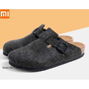 Xiaomi Aishoes autumn winter wool cork Baotou shoes Warm wool felt Indoor Cork Slipper Anti-slip Floor Bedroom Unisex Shoe