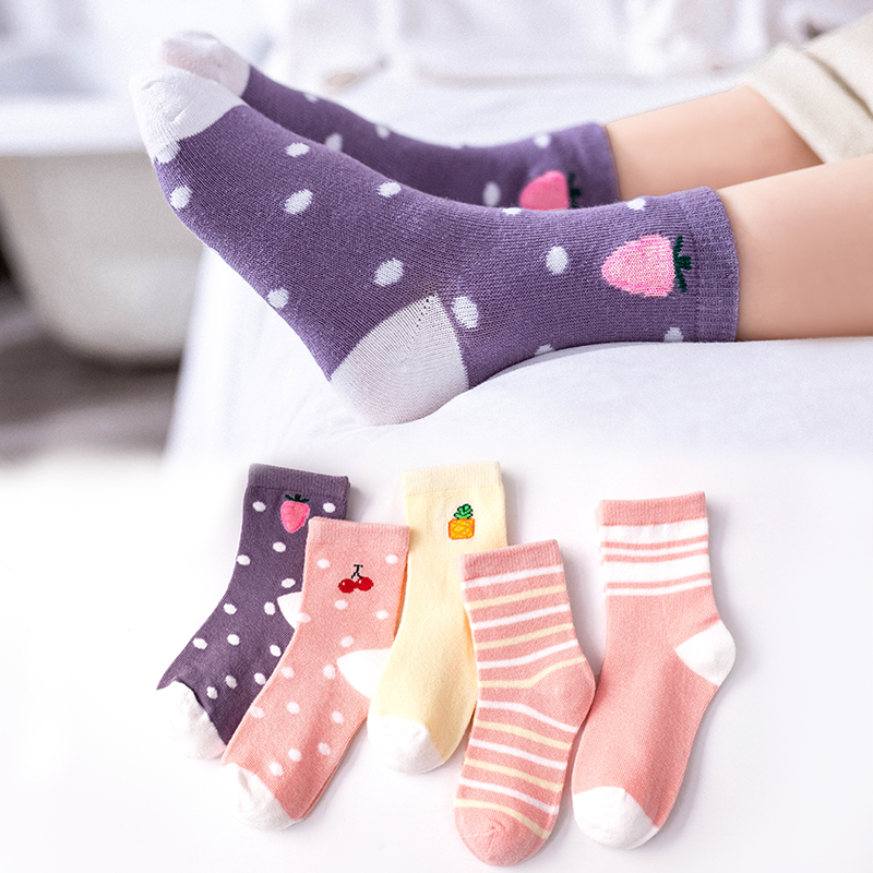 5 Pairs/lot 1 To 12 Yrs Cotton Autumn Winter Children's Socks Stereo Kids Socks Cute Girls Boys Socks Toddler Girl Floor Sock