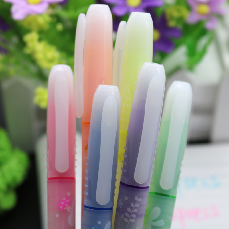 6 Pcs Novelty Scent 6 Colors Highlighter Marker Pen Marker School Supplies Highlighter Marker Material Escolar Scribble Pen