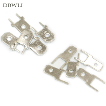 100pcs 6.3mm 4.8mm Inserts Plug male Terminal 250 PCB Solder lug thickness 0.8 two legs ,PCB welding sheet