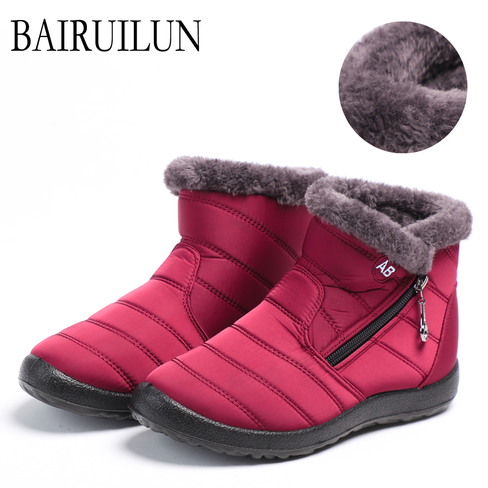 Women Boots Waterproof Snow Boots Female Plush Winter Boots Women Warm Ankle boots Winter Shoes Women casual flat shoes 2020