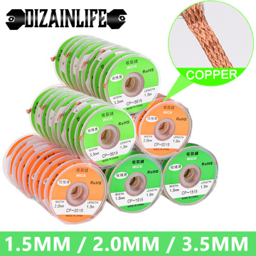 Width 1.5mm 2mm 3.5mm Length 1.5M Desoldering Braid Welding Solder Remover Copper Wick Wire Lead Cord Flux BGA Repair Tool