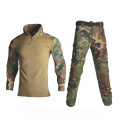 Military Uniform Shirt + Pants With Knee Elbow Pads Outdoor Airsoft Ghillie Suit Tactical Frog Sets Camouflage Hunting Clothes