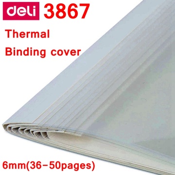 10PCS/LOT Deli 3867 thermal binding cover A4 Glue binding cover 6mm (36-50 pages) thermal binding machine cover
