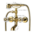 Telephone Style Golden Waterfall Bathtub Faucet Bathroom Faucet Brass Bath Faucet Waterfall Rotatb Spout Shower Faucet