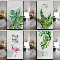 Custom Size Window Film Static Cling Flamingo Plants Pattern Home Decoration Tint-FIlm For Window Door Cabinet Table 50cmx100cm