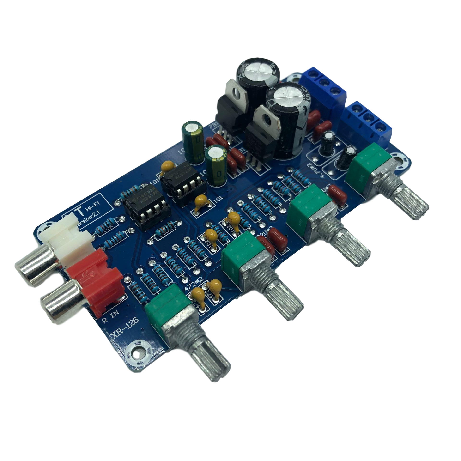 XH-M164 NE5532 Stereo Pre-amp Preamplifier Tone Board Audio 4 Channels Amplifier Module 4CH CH Control Circuit Telephone Preamp