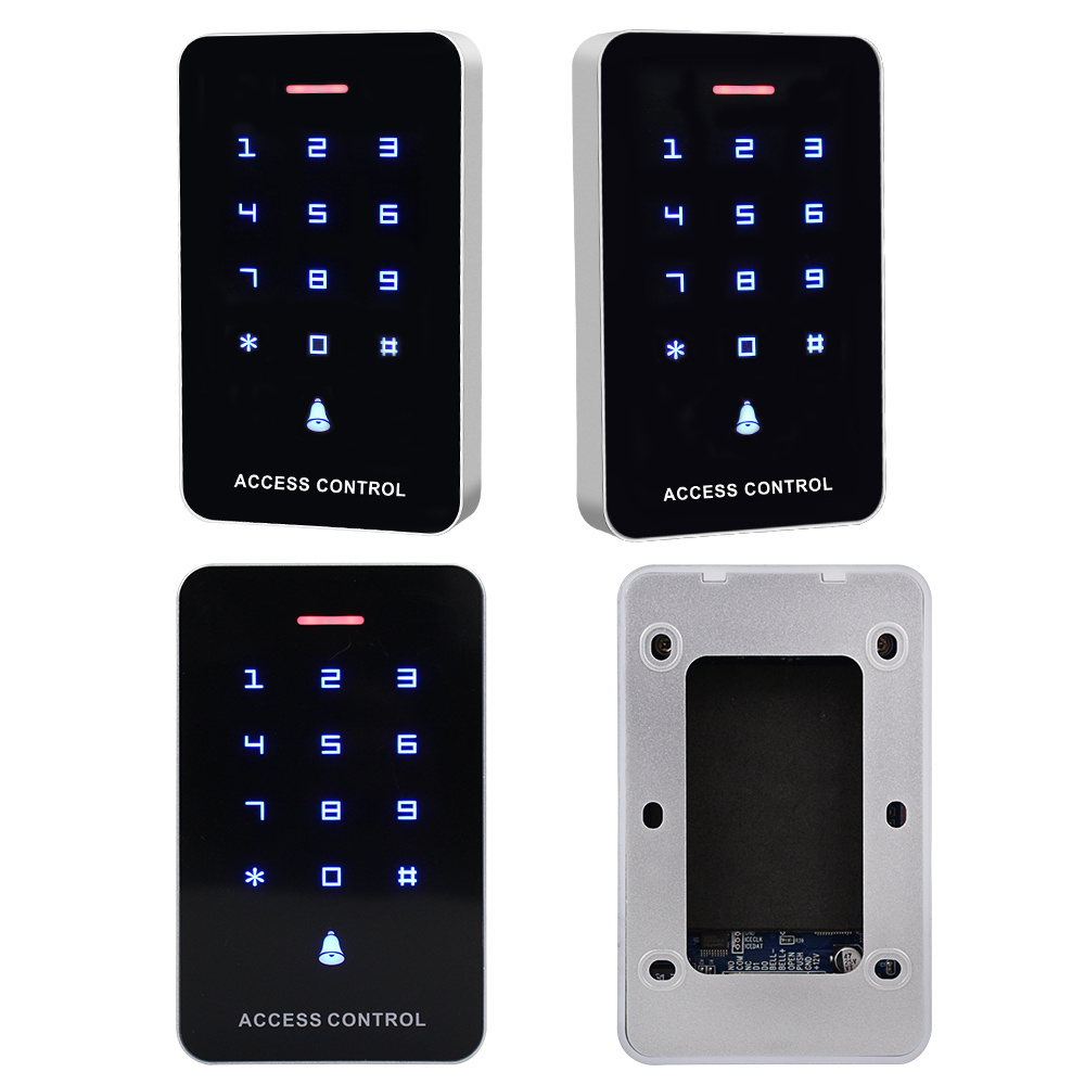 DC12V Touch RFID Keypad Access Control System Door Opener Smart RFID Access Controller WG26 +10pcs 125KHz EM4100 Keychains