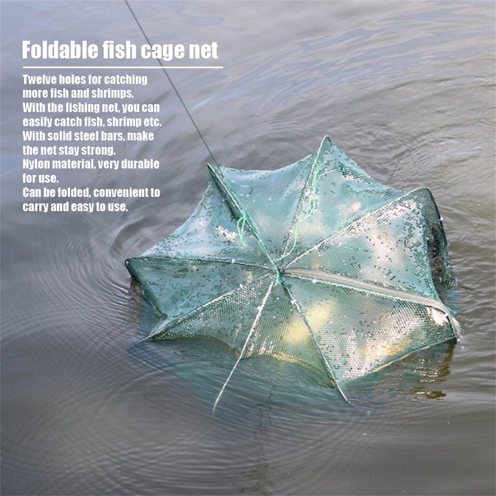 Foldable Design Automatic Fishing Net Shrimp Cage Folding Fishing Crab Fish Trap Cast Net Cast Fishing Accessories